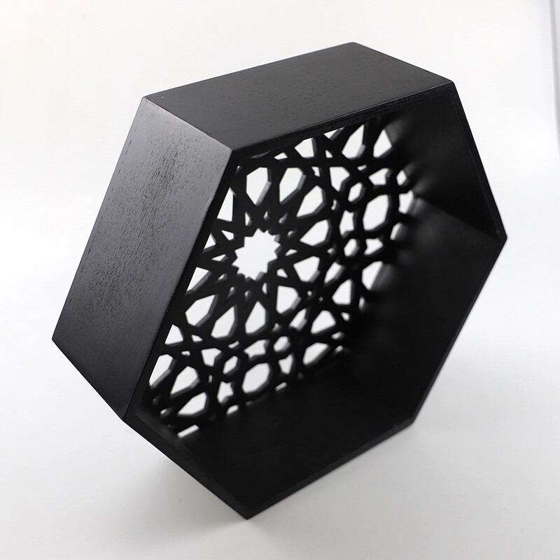 Puidust kuusnurksed ujuvad riiulid 30 cm x 26 cm x 8,5 cm seinale kinnitatav hoiuriiul elutuppa magamistuppa vannitoa kontorisse