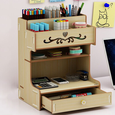 1 τεμ. Ξύλινο Γραφείο Organizer Πολυλειτουργικό Desktop Stationery Strehold Box για οικιακό γραφείο Θήκη αποθήκευσης σχολικών ειδών