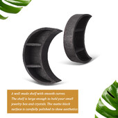 Κρυστάλλινο ράφι σε σχήμα Crescent Moon Ξύλινο ράφι διακόσμηση τοίχου Ξύλινη ρουστίκ οθόνη Σχάρα αποθήκευσης υπνοδωματίου