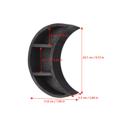 Κρυστάλλινο ράφι σε σχήμα Crescent Moon Ξύλινο ράφι διακόσμηση τοίχου Ξύλινη ρουστίκ οθόνη Σχάρα αποθήκευσης υπνοδωματίου