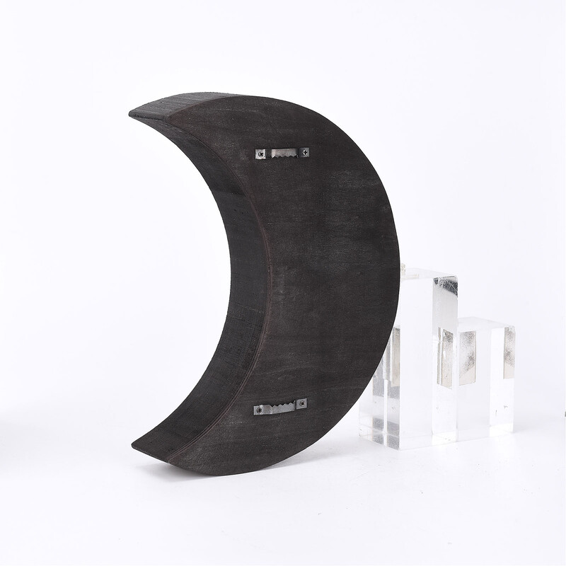 Κρυστάλλινο ράφι σε σχήμα Crescent Moon Ξύλινο ράφι διακόσμηση τοίχου Ξύλινη ρουστίκ οθόνη Σχάρα αποθήκευσης υπνοδωματίου