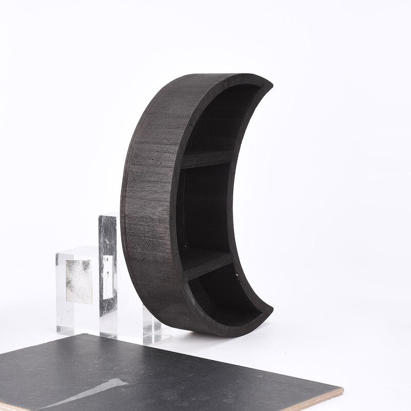 Κρυστάλλινο ράφι σε σχήμα Crescent Moon Ξύλινο ράφι διακόσμηση τοίχου Ξύλινη ρουστίκ οθόνη Σχάρα αποθήκευσης υπνοδωματίου