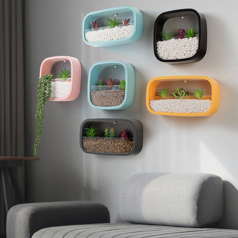 Lillepoti seinavaas Dekoratiivne Kodu Elutuba Rippkorv Seinakaunistused Sukulendid Taimede istutusmasinad Kunst Klaas Vaasid Koduriiulid