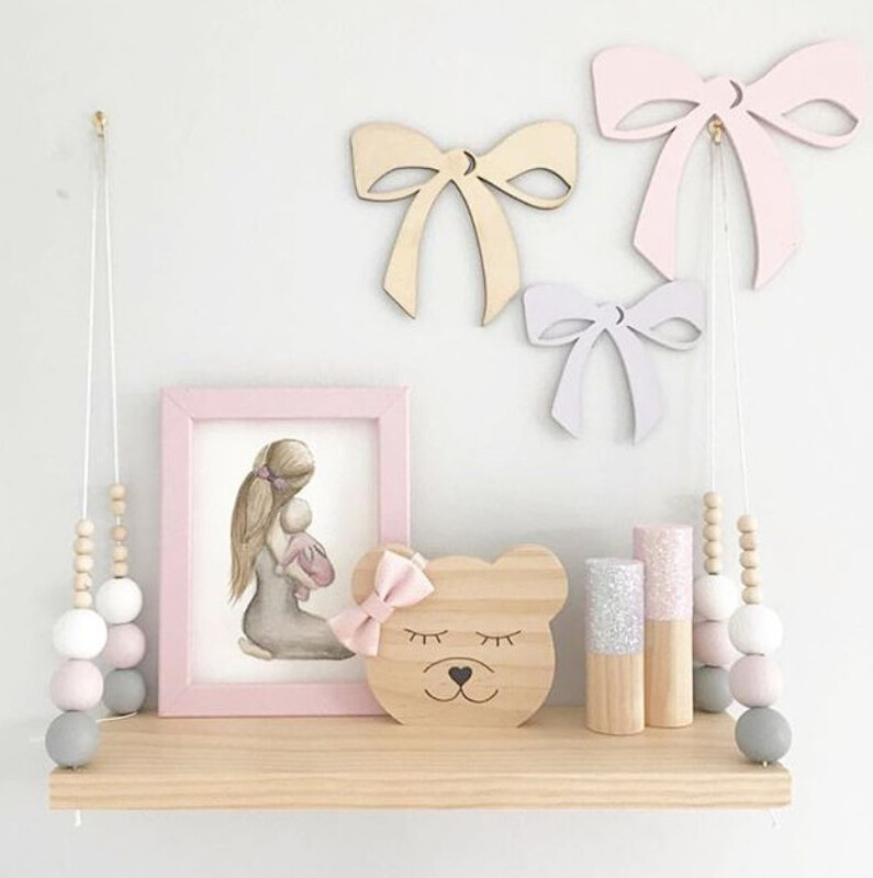 Χειροποίητο Διακοσμητικό Ράφι τοίχου Νηπιαγωγείου Ρούχα Κοριτσίστικα Ρούχα Αποθήκευσης Παιδικό Δωμάτιο Κρεμαστές χάντρες
