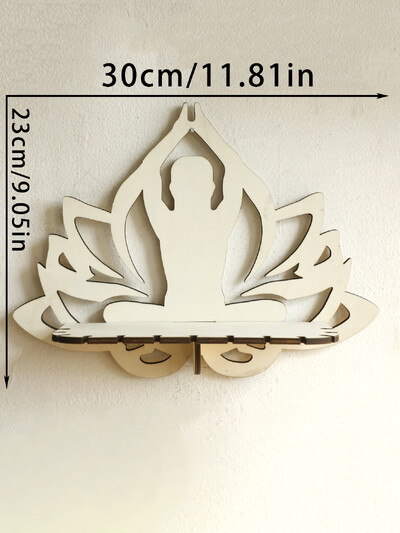 White Lotus Crystal Shelf Display Плаващ стенен рафт Дисплей Стойка Всекидневна Декорация на дома Свещи Поставка за съхранение Стенен декор