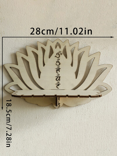 White Lotus Crystal Shelf Display Плаващ стенен рафт Дисплей Стойка Всекидневна Декорация на дома Свещи Поставка за съхранение Стенен декор