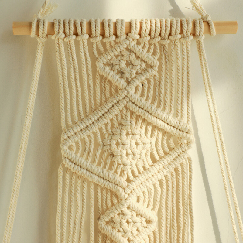 Macrame sieninė lentyna Mediena plaukiojančios lentynos Gėlių vazonų vitrinos Stovas Kabantis siena Boho Namų dekoravimas Svetainės dekoras Estetinis