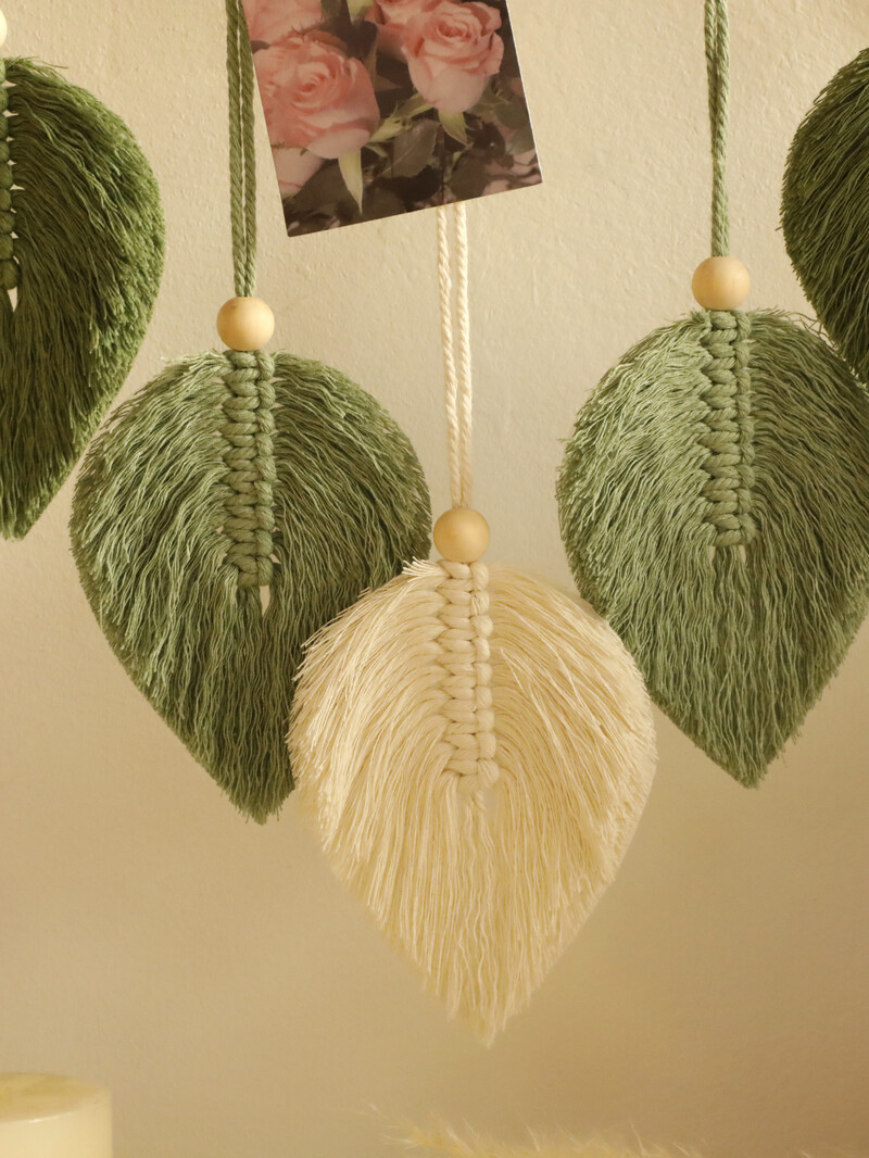 Leaf Macrame plaukiojanti lentyna gobelenas Art Hand Boho namų dekoravimo siena pakabinama lentyna miegamojo sienoms dekoruoti vitrinų stovą, dovana