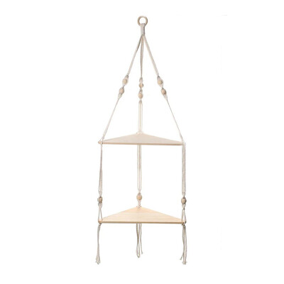 „Boho“ kampinė lentyna plaukiojančios lentynos Medinis stovas Svetainės miegamojo sienos pakabinimo dekoras Trikampio lentynos vitrinos stovas Namų dekoras