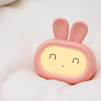 Нощна лампа, акумулаторна Countdown 3 Snooze Rabbit Kids Digital Budil Clock Bunny Bedside Clock за момчета, момичета, малки деца, възрастни