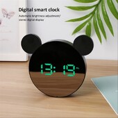 1 set Mini Mouse Ceas electronic cadou Decorat pe noptieră Livrat cu cablu de încărcare USB Ceas cu alarmă digital Snooze Ceas cu LED