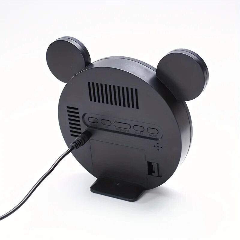 1 set Mini Mouse Ceas electronic cadou Decorat pe noptieră Livrat cu cablu de încărcare USB Ceas cu alarmă digital Snooze Ceas cu LED