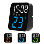 Ψηφιακό Ξυπνητήρι για Υπνοδωμάτια με Ρυθμιζόμενη Θερμοκρασία Φωτεινότητα Φωνητικός Έλεγχος Τρία Ξυπνητήρι Ρολόι τοίχου Οικιακό