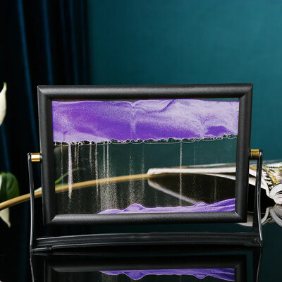 7 ιντσών Δημιουργική ζωγραφική με κινούμενη άμμο τετράγωνο γυαλί Quicksand κλεψύδρα Περιστρεφόμενη διακόσμηση σπιτιού Διακοσμητικά επιτραπέζιου υπολογιστή Δώρα