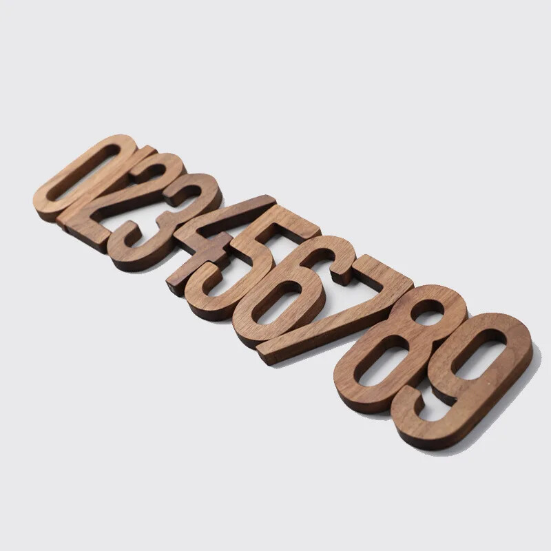 ΝΕΟ Σκανδιναβικό Στιλ Μαύρη Καρυδιά Number 0-9 Διακοσμητικός Συνδυασμός Διακόσμηση Τοίχου DIY Craft Number Διακόσμηση σπιτιού Αριθμοί σπιτιών