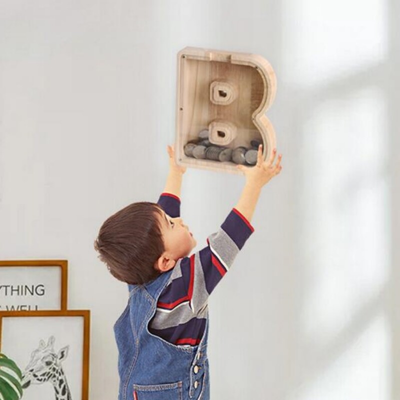 26 Inglise tähestikku rahakast Mündi raha hoiupõrsas puidust kirjaga säästukast lauaarvuti kaunistus kodukaunistusega käsitöö lastele