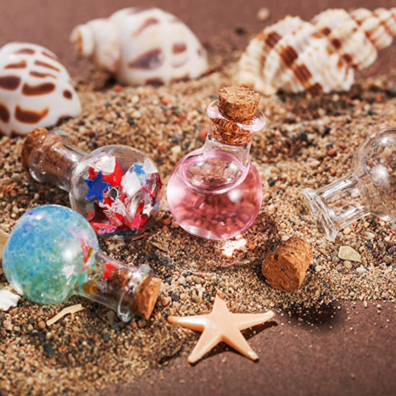 10 tk miniklaaspudelit läbipaistev triivpudel DIY väikesed korgist korgiga soovipudelid sünnipäevaks jõulupeo meisterdamiseks