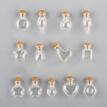 Drift Wishing Glass Small Bottle Set with Cork Constellation σε σχήμα καρδιάς Star DIY Jewelry Διάφανο μπουκάλι Χονδρική 5 τμχ