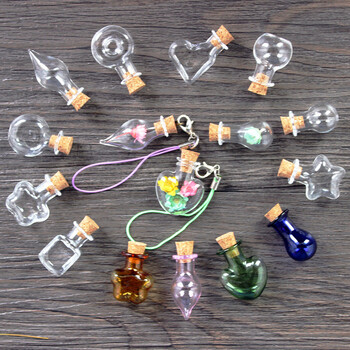 Drift Wishing Glass Small Bottle Set with Cork Constellation σε σχήμα καρδιάς Star DIY Jewelry Διάφανο μπουκάλι Χονδρική 5 τμχ