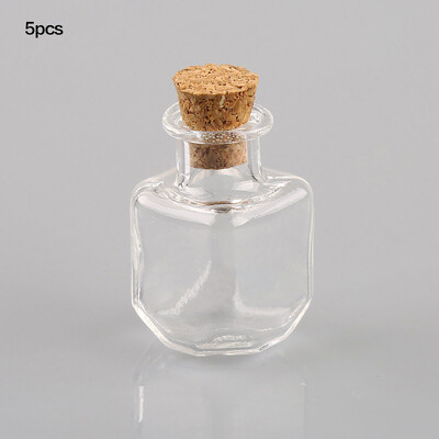 Drift Wishing Glass Väike pudelikomplekt korgitähtkujuga südamekujulise tähega DIY ehete läbipaistev pudel hulgimüük 5 tk