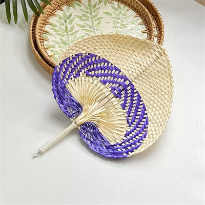 Käsitsi valmistatud õlgedest kootud lehvikud Käsitöö suvine jahutusventilaator bambusest palmileht Käsitsi kootud käsitsi lehvik Kodu pulmakaunistus