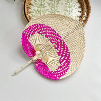 Käsitsi valmistatud õlgedest kootud lehvikud Käsitöö suvine jahutusventilaator bambusest palmileht Käsitsi kootud käsitsi lehvik Kodu pulmakaunistus