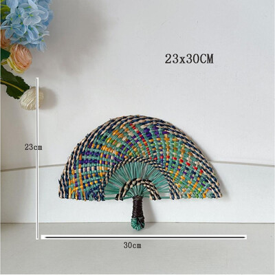 Χειροκίνητο υφαντό χειροκίνητο ανεμιστήρα σε στυλ Boho Διακόσμηση τοίχου με ανεμιστήρα με κουπιά από Nordic Homestays Art Crafts Fan Αξεσουάρ διακόσμησης σπιτιού