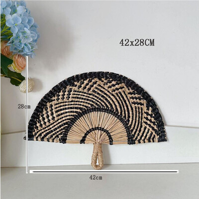 Χειροκίνητο υφαντό χειροκίνητο ανεμιστήρα σε στυλ Boho Διακόσμηση τοίχου με ανεμιστήρα με κουπιά από Nordic Homestays Art Crafts Fan Αξεσουάρ διακόσμησης σπιτιού