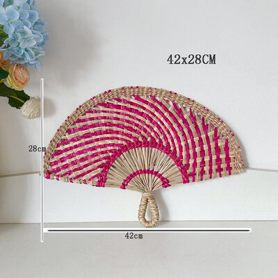 Χειροκίνητο υφαντό χειροκίνητο ανεμιστήρα σε στυλ Boho Διακόσμηση τοίχου με ανεμιστήρα με κουπιά από Nordic Homestays Art Crafts Fan Αξεσουάρ διακόσμησης σπιτιού