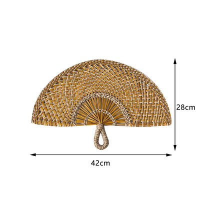 Χειροκίνητο υφαντό χειροκίνητο ανεμιστήρα σε στυλ Boho Διακόσμηση τοίχου με ανεμιστήρα με κουπιά από Nordic Homestays Art Crafts Fan Αξεσουάρ διακόσμησης σπιτιού