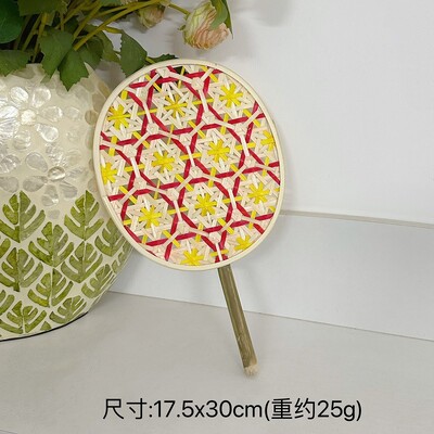 1 tk käsitsi valmistatud palee bambusest punutud lehvik Iidne värviline bambusest punutud lehvik Suvine lehvik kodukaunistused