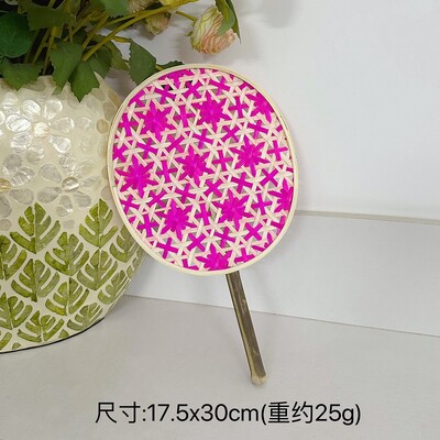 1 tk käsitsi valmistatud palee bambusest punutud lehvik Iidne värviline bambusest punutud lehvik Suvine lehvik kodukaunistused