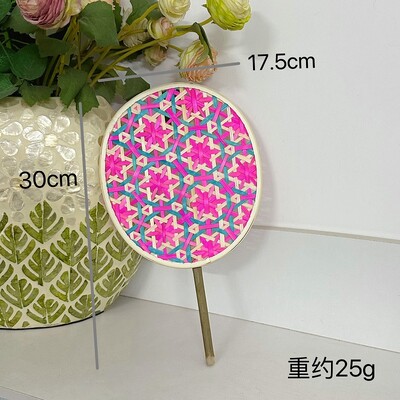 1 tk käsitsi valmistatud palee bambusest punutud lehvik Iidne värviline bambusest punutud lehvik Suvine lehvik kodukaunistused