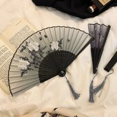 Vintage siidist kokkuklapitav lehvik Hiina kunst käsitöö kingitus kodukaunistused tantsukäsi ventilaator bambusest ruumi sisustus Puit bambusest ventilaatorid ventilaator