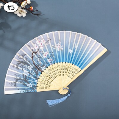 Vintage siidist kokkuklapitav lehvik Hiina kunst käsitöö kingitus kodukaunistused tantsukäsi ventilaator bambusest ruumi sisustus Puit bambusest ventilaatorid ventilaator