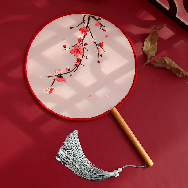 Κέντημα Starter Kit Κινέζικο στυλ Κέντημα Χέρι Fan Cross Stitch Σετ Λουλούδια Φυτό σταμπωτά κρίκους κινέζικα ρούχα Cheongsam