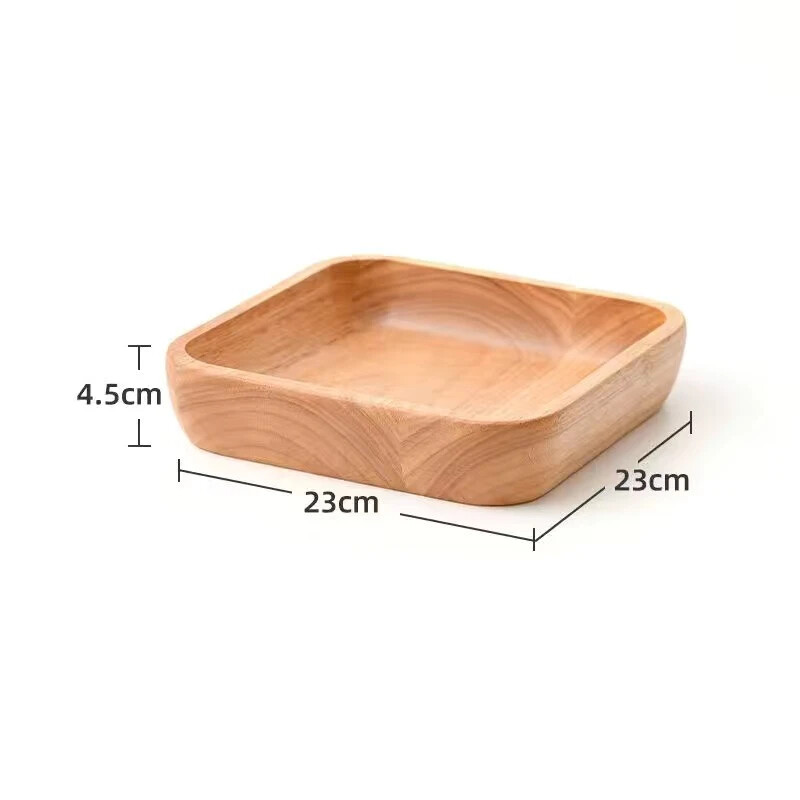 Ιαπωνικό τετράγωνο φυσικό μπολ δρυός δημιουργικό μπολ για επιδόρπιο αξεσουάρ οικιακής κουζίνας σετ από μασίφ ξύλινο σετ μπολ μπολ για σούσι