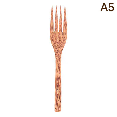 Купа с естествен кокос Дървени ръчно изработени купи с кокос за хранене Сервии Вилица Лъжица за десерт Плодова салата Смесване на ориз