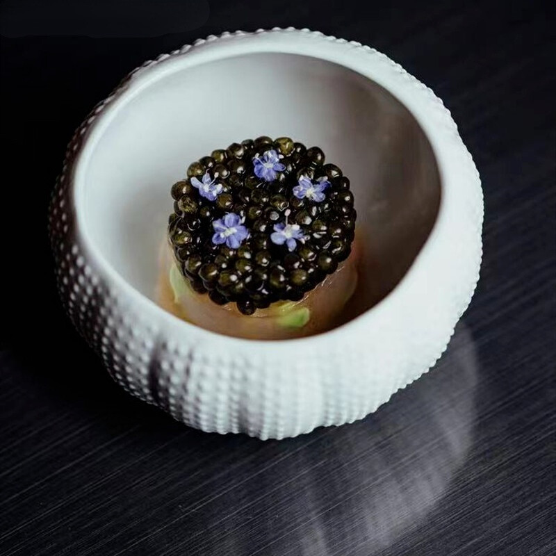 Valge keraamiline merisiiliku magustoidukauss Puuviljasalati kauss restorani lauanõud majapidamisköök keraamilised nõud ja kausid tarvikud