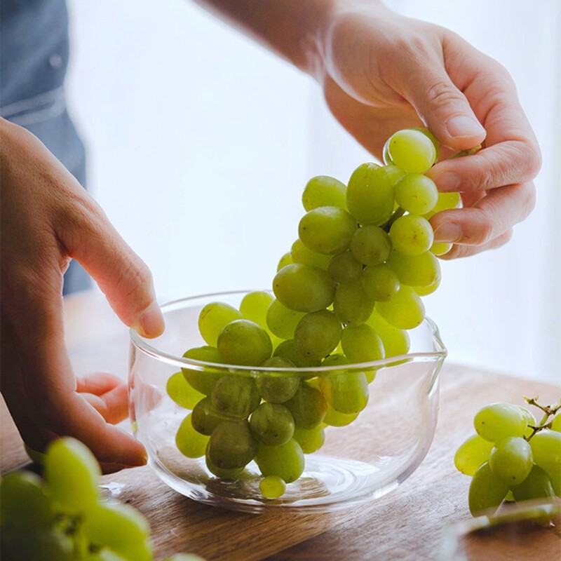 350 ml/600 ml Jaapani klaaskauss, läbipaistev lauanõud, puuvilja-, küpsetusjogurti-, juurviljakauss, topeltklaasiga salatikauss