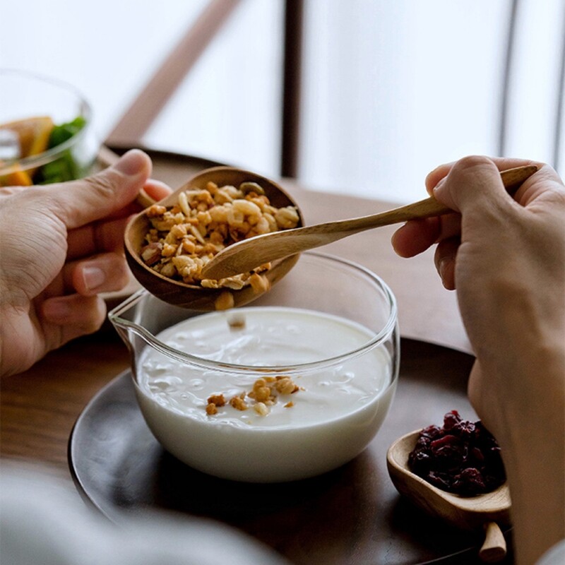 350 ml/600 ml Jaapani klaaskauss, läbipaistev lauanõud, puuvilja-, küpsetusjogurti-, juurviljakauss, topeltklaasiga salatikauss