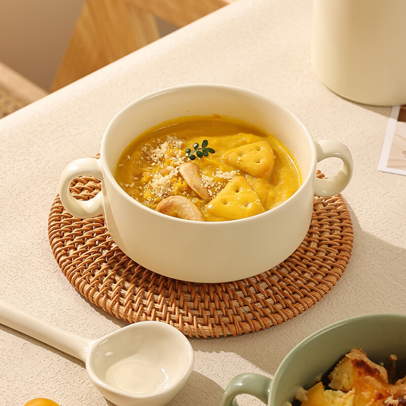 Κεραμικό μπολ Κορεάτικο στυλ Μονόχρωμο Στρογγυλό Μικρό Οικιακό Επιτραπέζιο Πρωινό Φρουτοσαλάτα Ρύζι Σούπα Μεσημεριανό Μπολ Προσωπικά Είδη