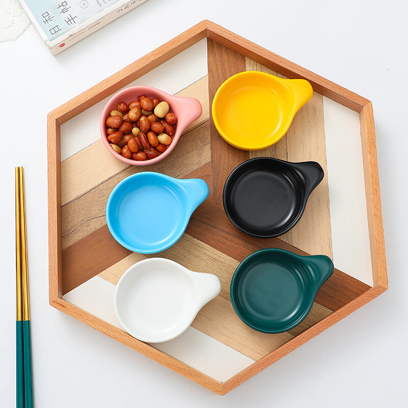 Ιαπωνική κεραμική σάλτσα Καρυκεύματα πιάτων καρυκεύματα Πιάτα Σούσι σνακ σόγιας για το σπίτι Μπολ Μίνι δίσκος Μικροσκοπικό μπολ