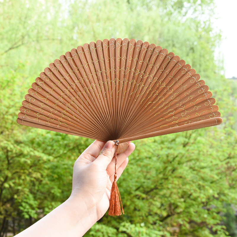 Hollow Black Summer Mini All Bamboo Πτυσσόμενος ανεμιστήρας κινέζικου στυλ Φορητός ανεμιστήρας Ιαπωνικού στυλ Cheongsam Hanfu