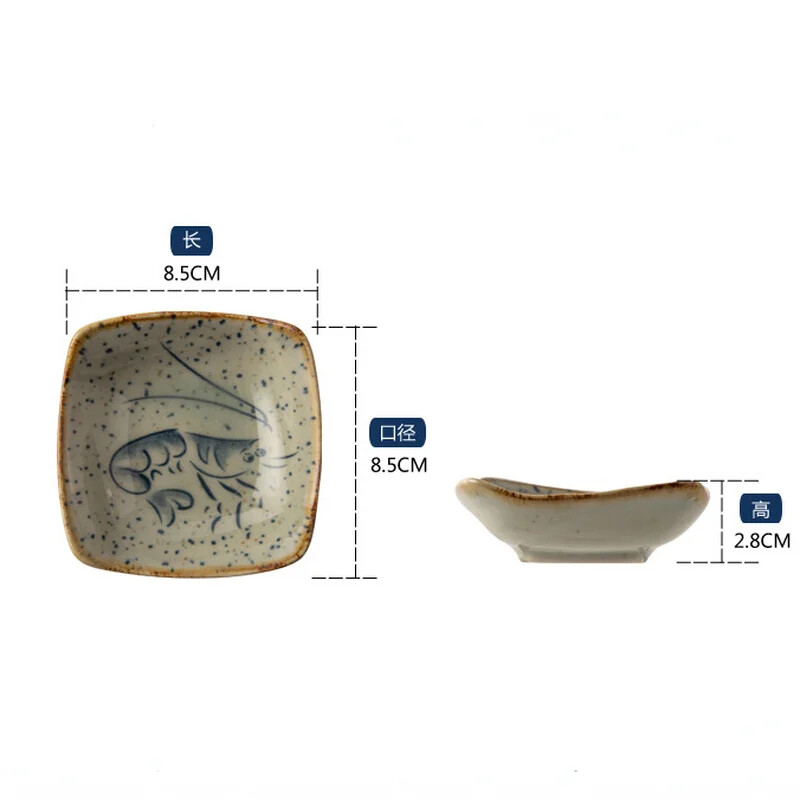 Vintage keraamiline väike taldrik Jaapani loominguline multikas mereandide kastmeroogade maitsestamistaldrik Kodu köök lauanõud Dropshipping