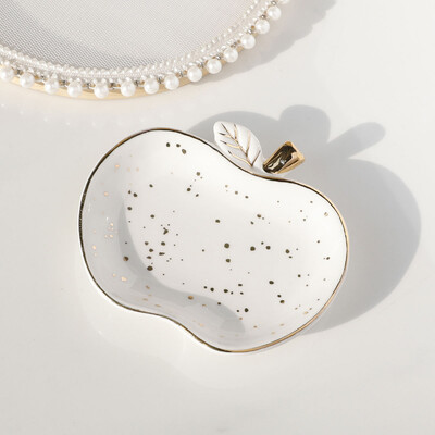 Keraamiline ehtesalv nipsasjakeste taldrik Apple vanity võtmealus naistele, sõrmusehoidja taldrik, armas ehtetaldrik toakaunistus sünnipäevakingitus