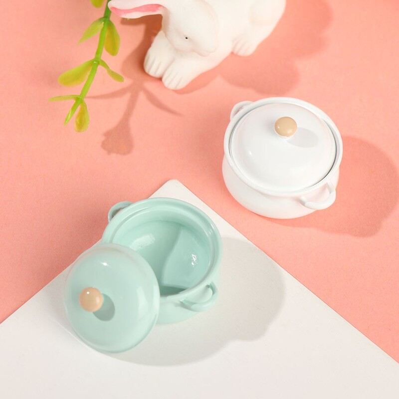 1/12 Skaalaga miniatuurne supipott potikaanega Nukumaja tarvikud Teesklema Mängu Mini kööginõud Köök Toiduvalmistamise Mänguasjad Nukumänguasi