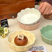 Korea Style Ins Keraamiline kauss ühevärviline lillekujuline majapidamistoidukonteiner Jogurt puuviljasalat piim kaer hommikusöögikausid