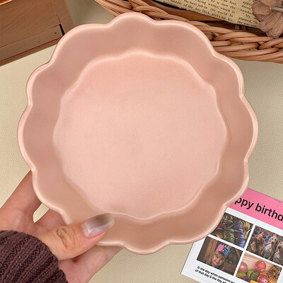 Korea Style Ins Keraamiline kauss ühevärviline lillekujuline majapidamistoidukonteiner Jogurt puuviljasalat piim kaer hommikusöögikausid