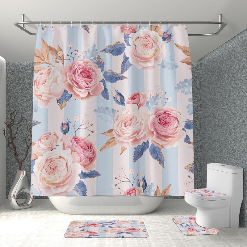 Tehase otsetarne 3D digiprintimine kõrglahutusega vannitoa kardin põrandapadi piiriülene kuummüük ilma augustamiseta vaheseinakardina